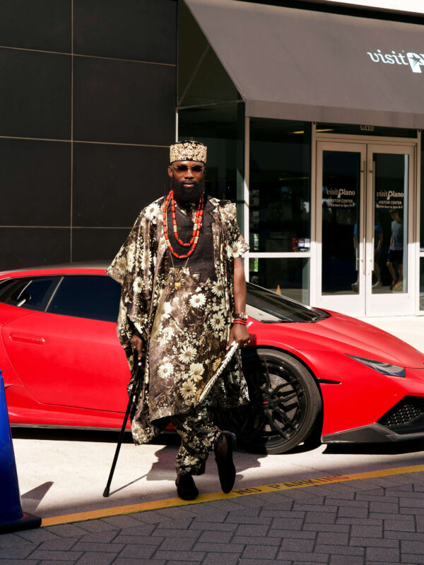 Denzel Couture Gold Floral Jacquard Agbada Set