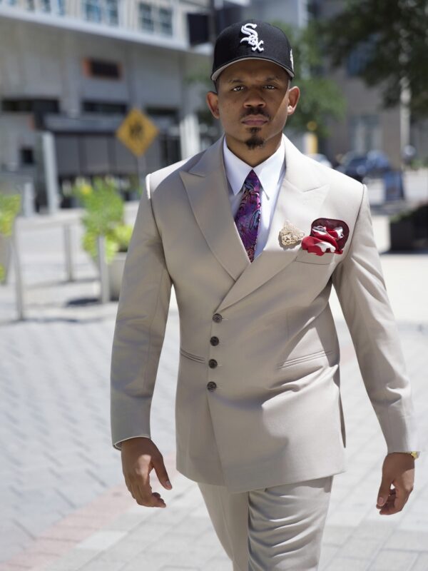 Denzel Couture Classic Beige Double-Breasted Suit
